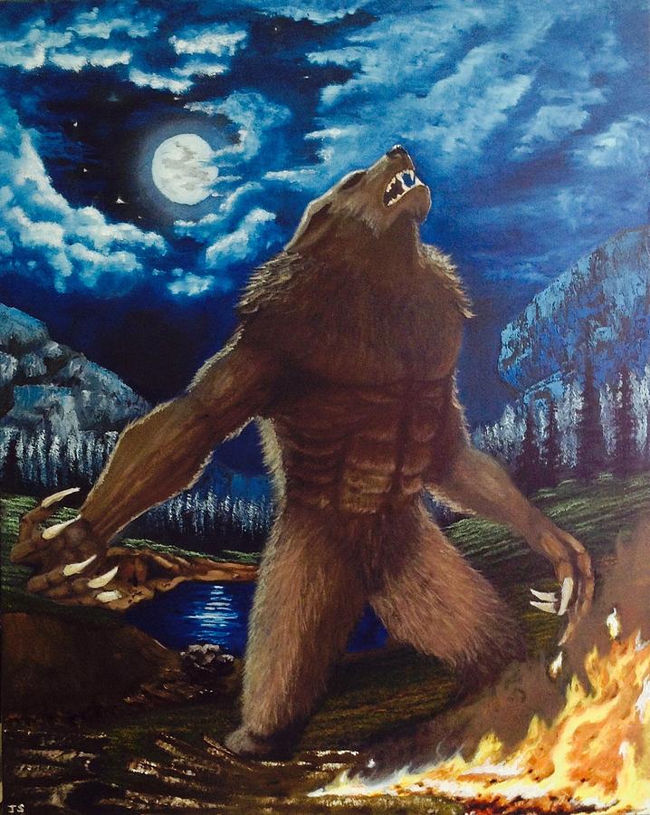 Loup Garou Moon Painting By Justin Simmons