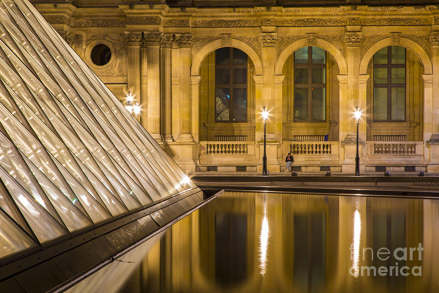 Louvre Courtyard Lamps - Paris Photograph by Brian Jannsen