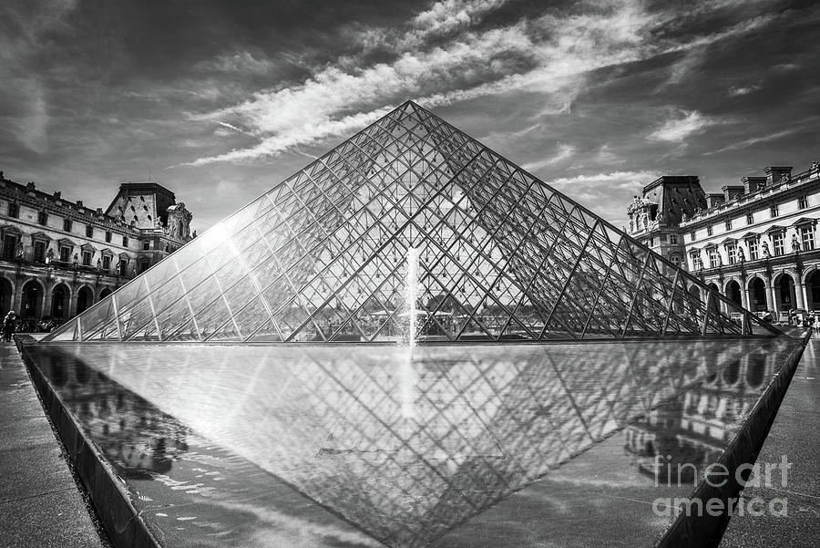 Louvre Photograph - Louvre Pyramid, Paris by Delphimages Paris Photography