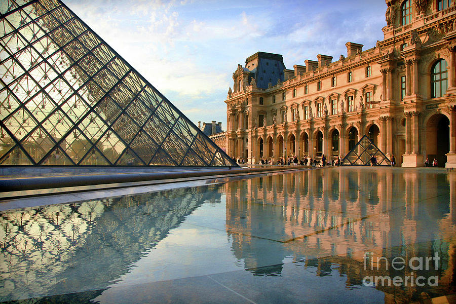 Louvre Reflections II Paris  Photograph by Chuck Kuhn