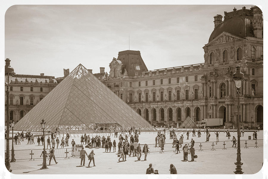 Louvre- Sepia Toned Photograph by Joe Myeress