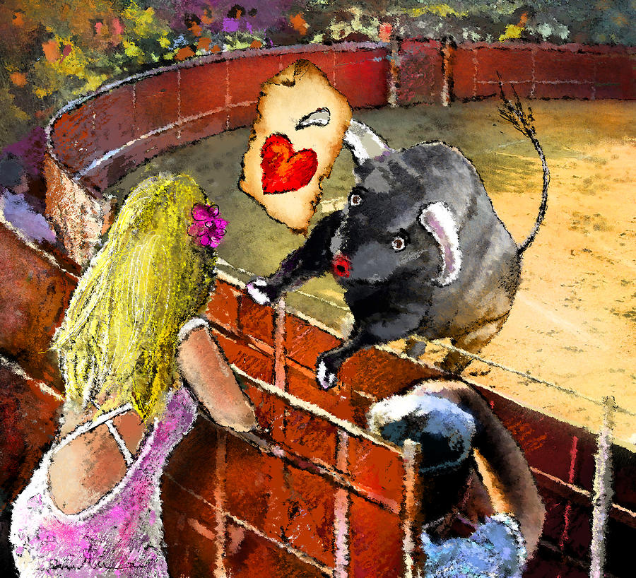 Lova Bull Painting by Miki De Goodaboom