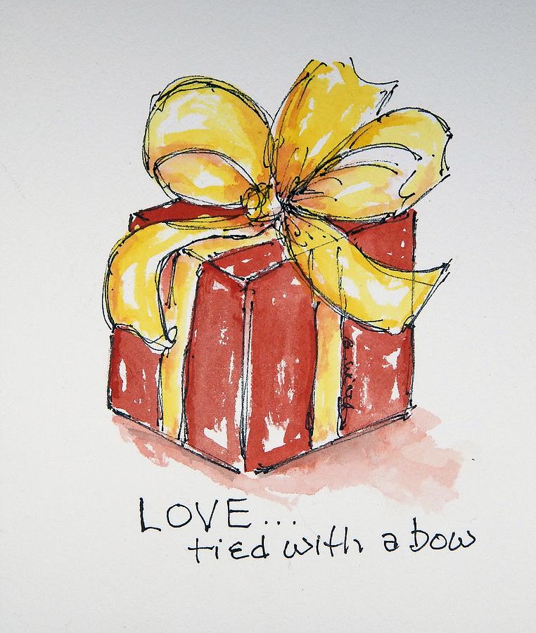 Love ... tied with a bow Painting by Barbara Wirth