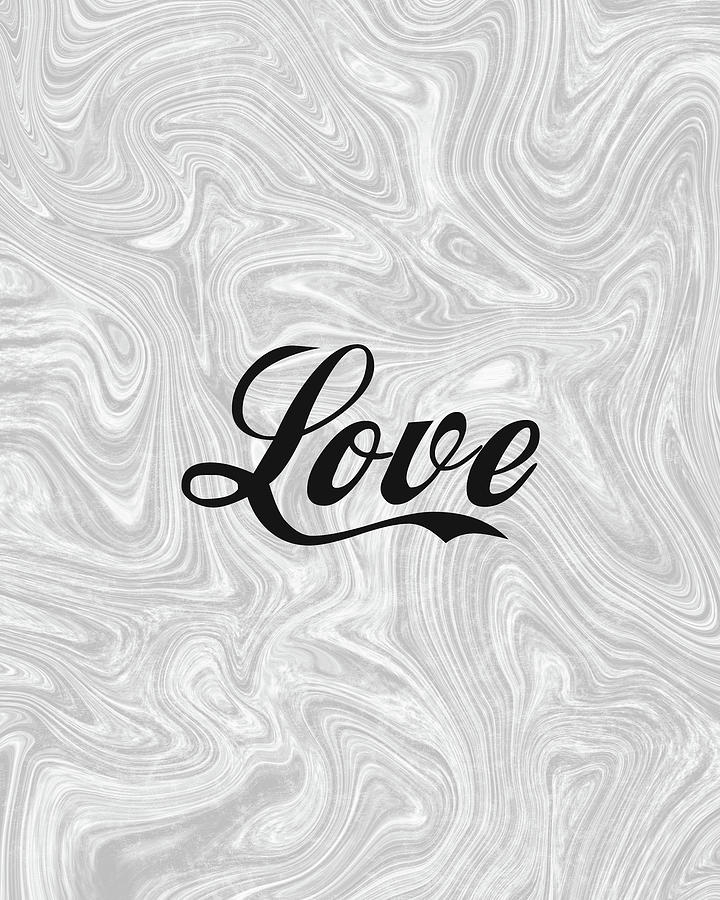 Love 2 - Minimalist Print - Typography - Quote Poster Mixed Media