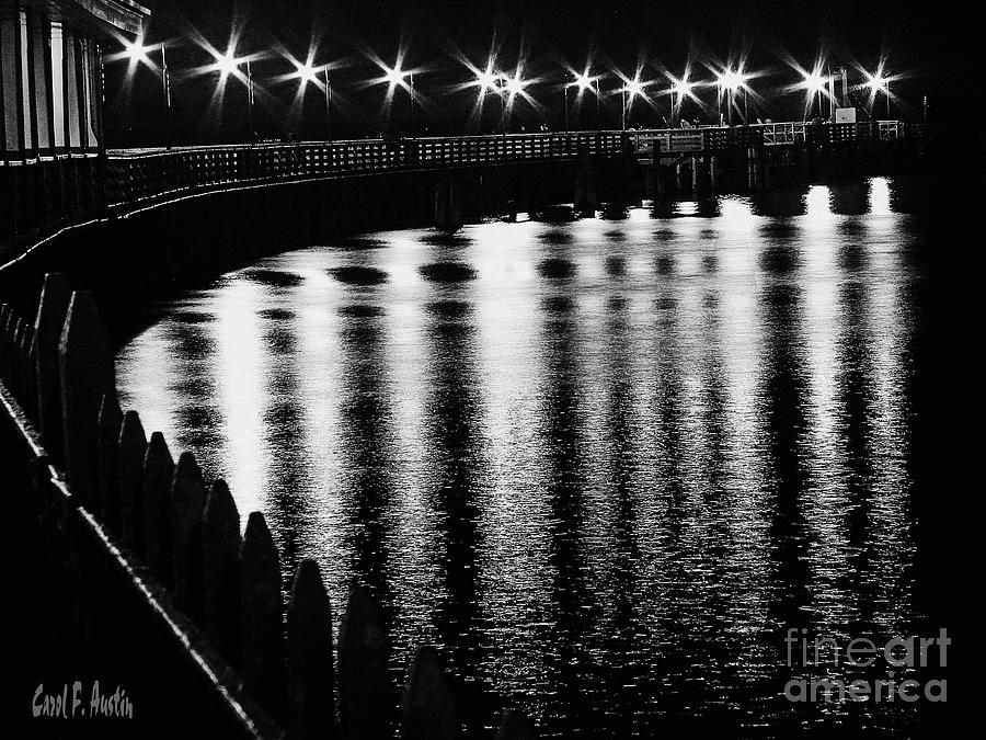 Starry Night at the Pier Wall Art Photograph by Carol F Austin