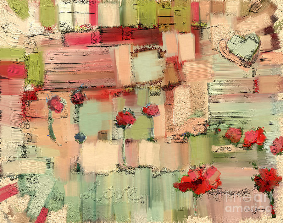 Love Abstract Mixed Media by Carrie Joy Byrnes