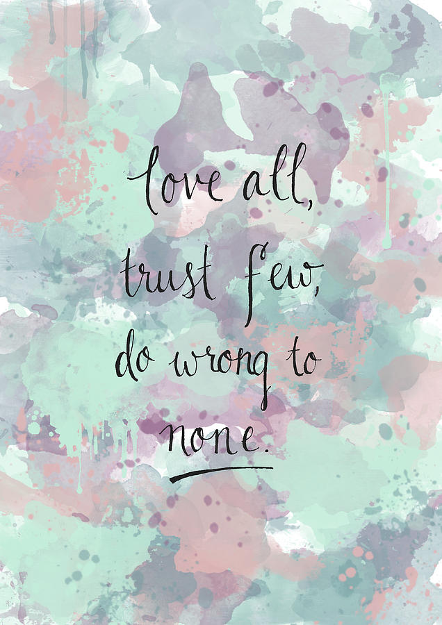 Love All Watercolor Quote Art Digital Art by Michelle Eshleman - Fine ...