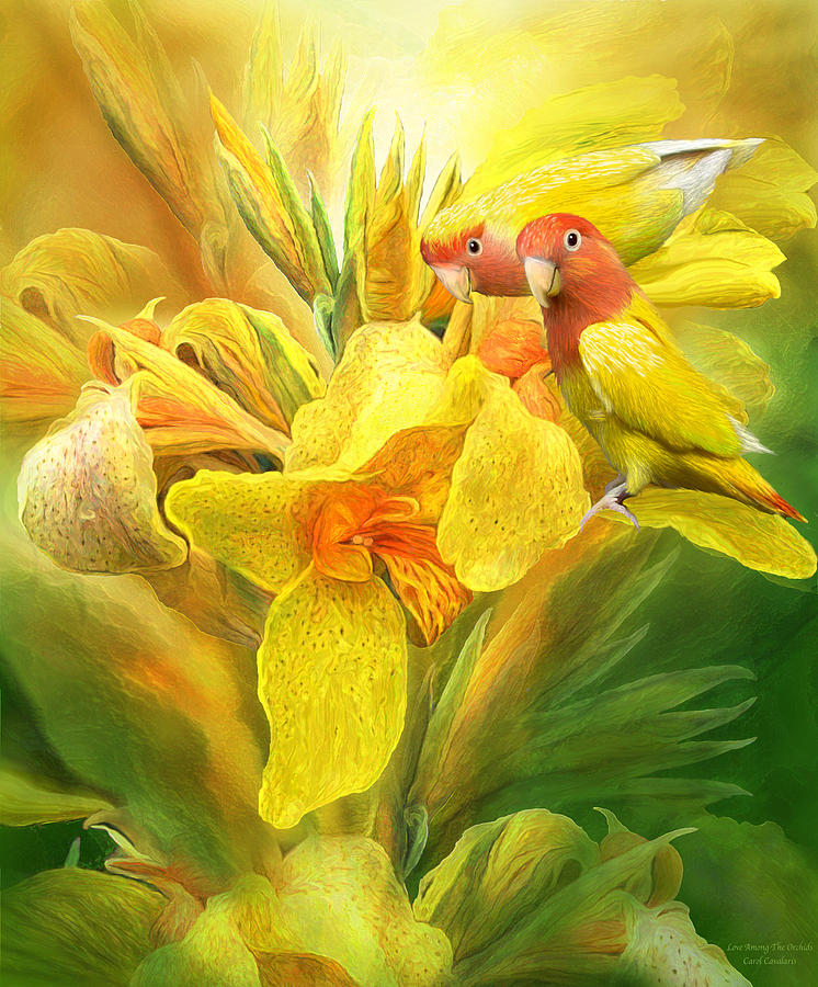 Love Among The Orchids Mixed Media by Carol Cavalaris