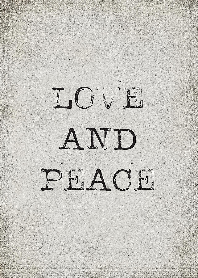 Typography Digital Art - Love and Peace by Kathleen Wong