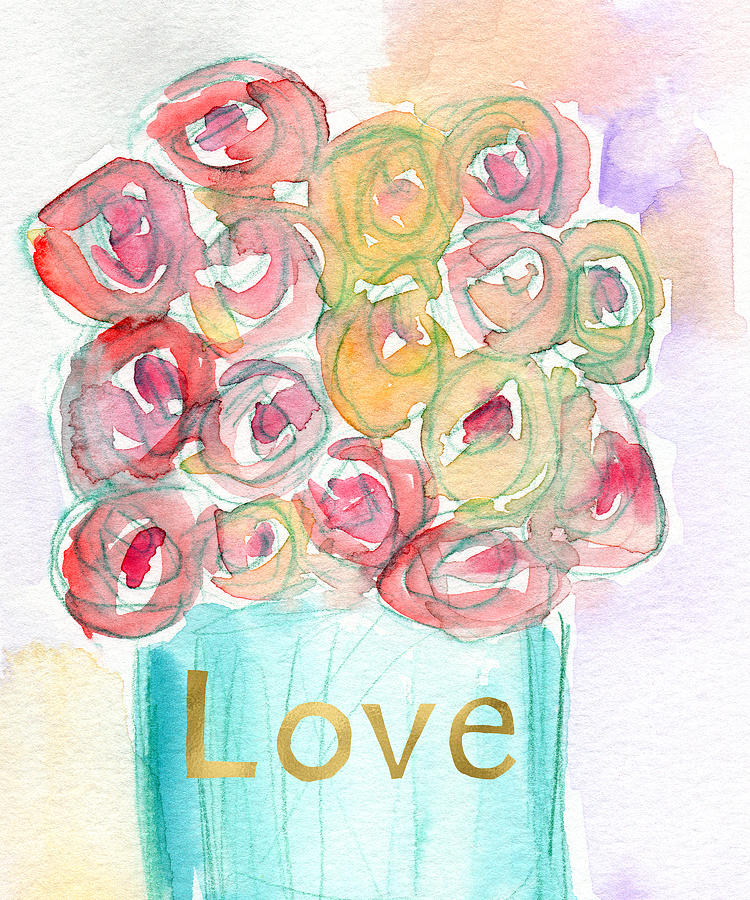 Rose Mixed Media - Love and Roses- Art by Linda Woods by Linda Woods