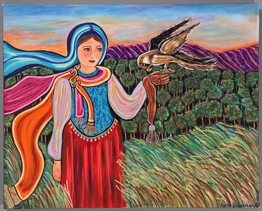 Falcon Painting - Love and Trust by Susie Grossman