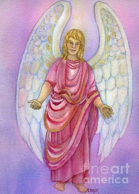 Love angel Painting by Donna Acheson-Juillet