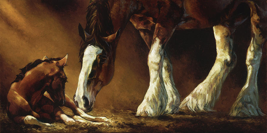 Horse Painting - Love at First Sight by Heather Edwards