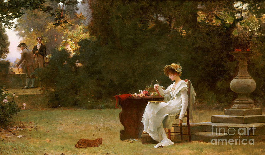 絵画 Love At First Sight Love at First Sight by Marcus Stone Painting by Marcus Stone