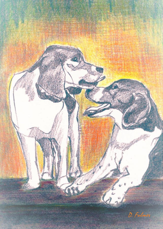 Love Beagles Drawing by Denise F Fulmer