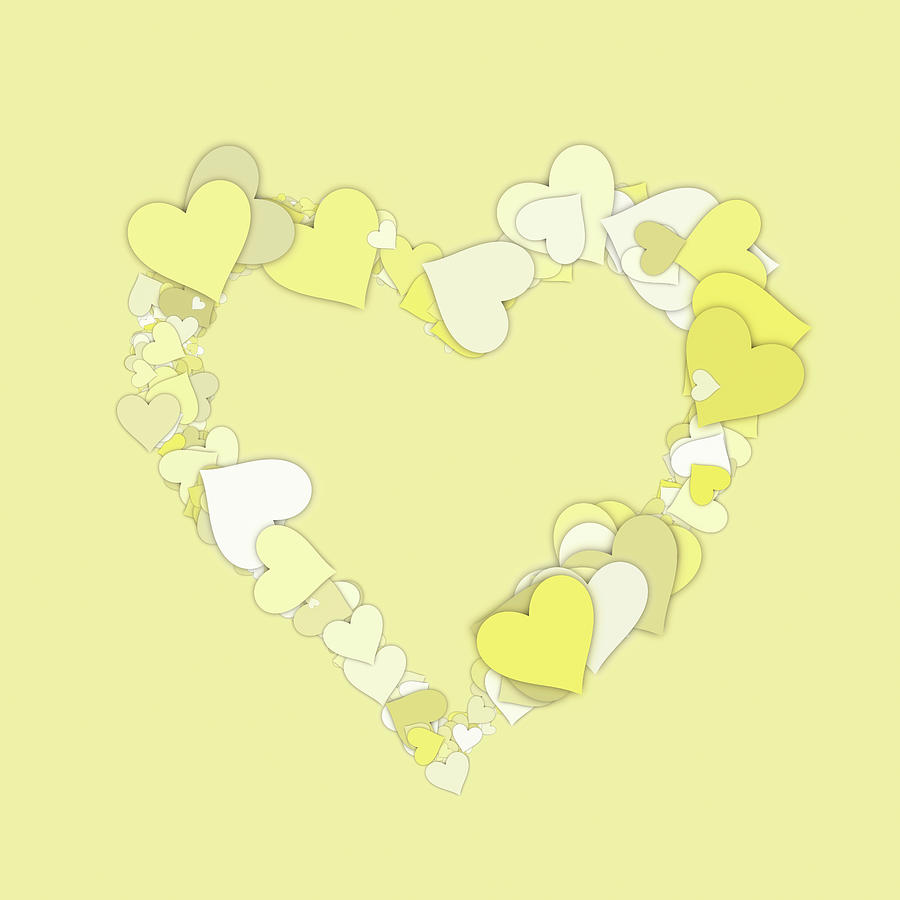 Yellow Hearts Digital Art - Love Between Friends by Georgiana Romanovna
