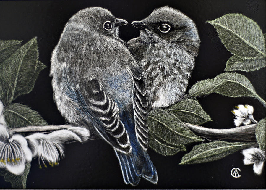 Love Birds Painting by Angie Cockle