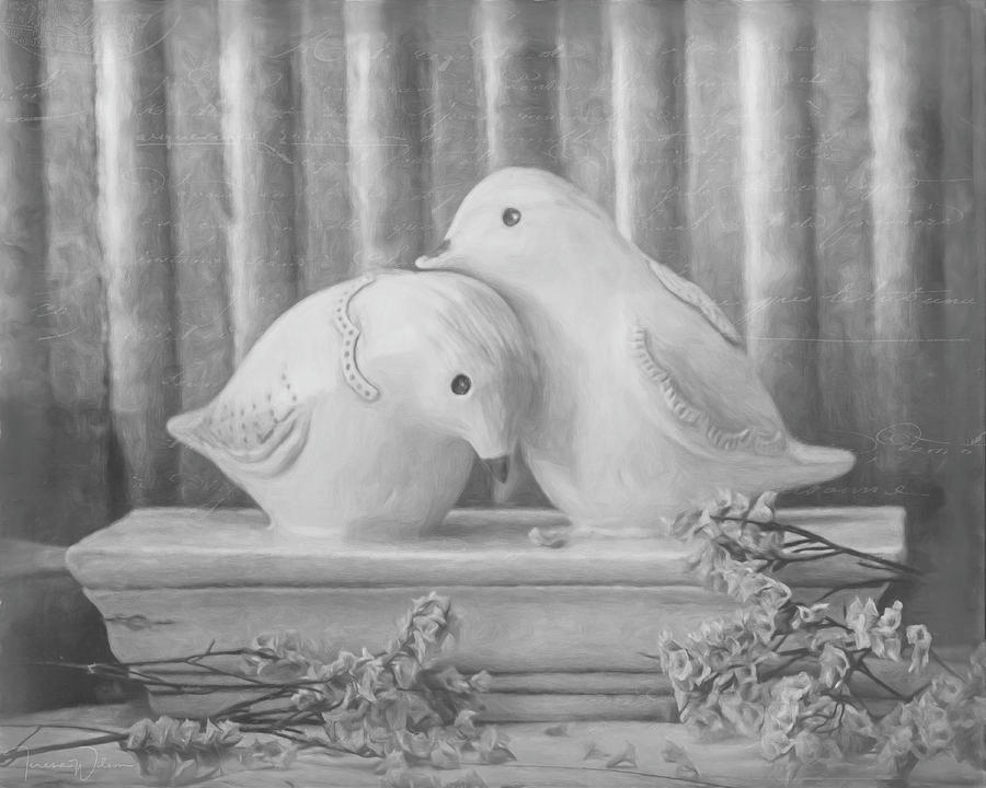Love Birds - Black and White Version Photograph by Teresa Wilson