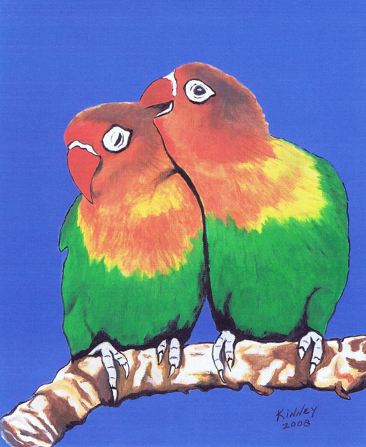 Parrot Painting - Love Birds by Jay Kinney