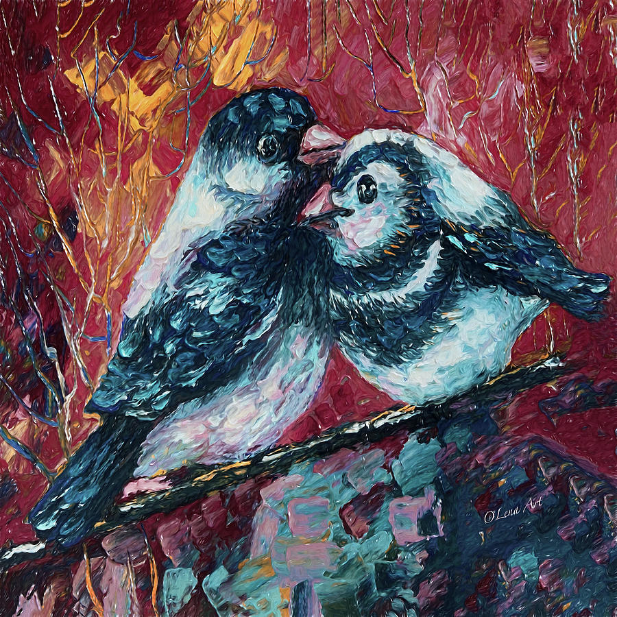 Love Birds Painting by OLena Art - Lena Owens
