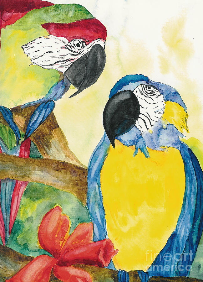 Love Birds Painting by Vicki  Housel