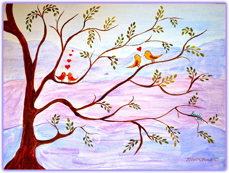 Love blossoms Painting by Sonali Gangane