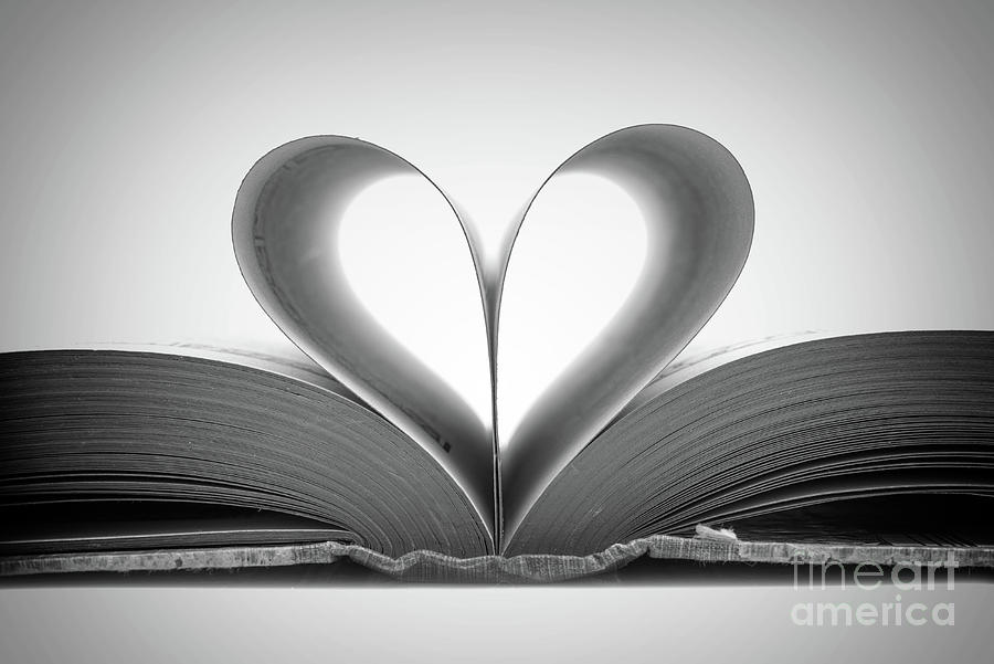 Vintage Photograph - Love book by Delphimages Photo Creations