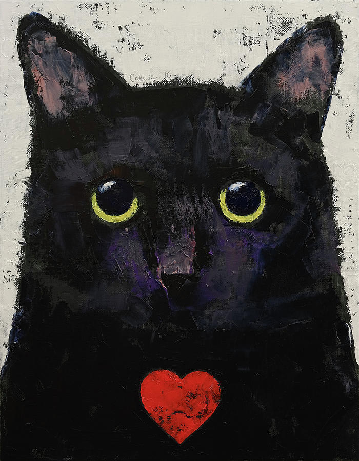 Cat Painting - Love Cat by Michael Creese