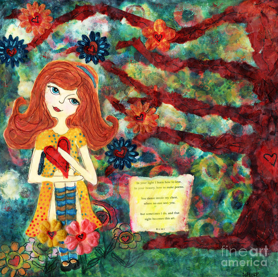 Flower Mixed Media - Love Creates Art by AnaLisa Rutstein