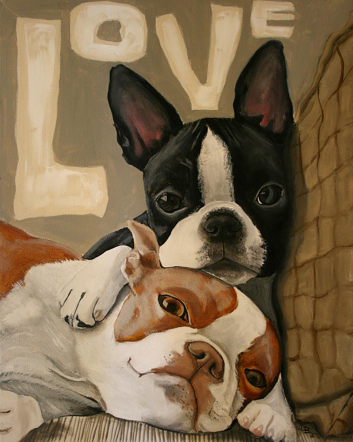 Boston Terrier Painting - Love by Debbie Brown