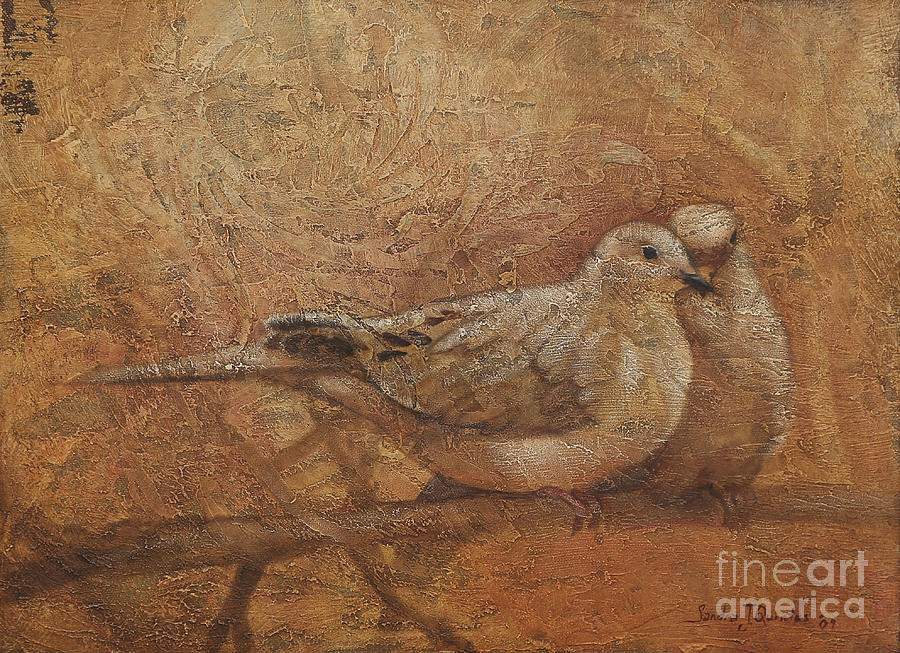 Bird Painting - Love Doves by Sandra Quintus
