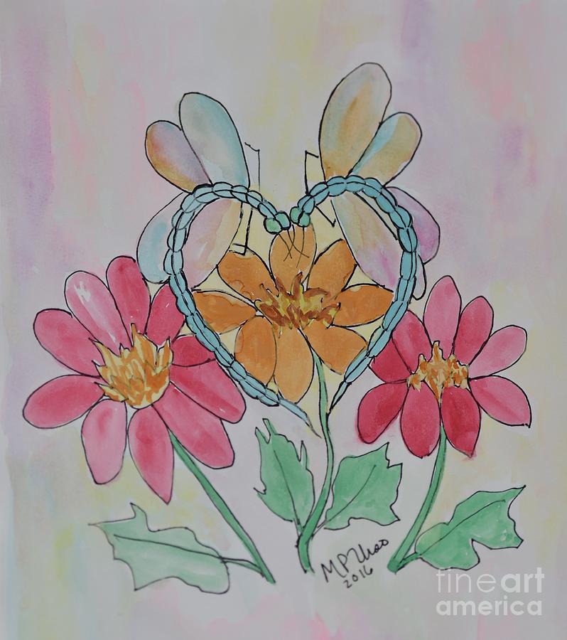 Love - Dragonflies Painting by Maria Urso