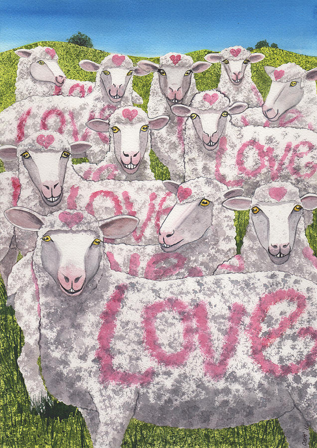 Love Ewes Painting by Catherine G McElroy