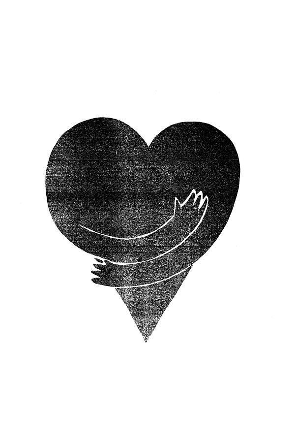 Black And White Digital Art - Love by Famous When Dead  