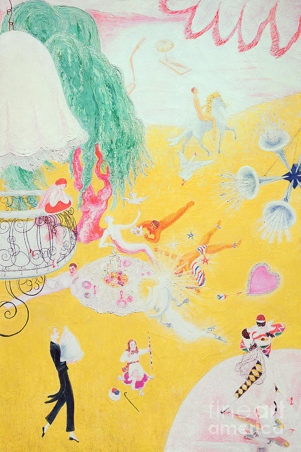 Candy Painting - Love Flight of a Pink Candy Heart by Florine Stettheimer