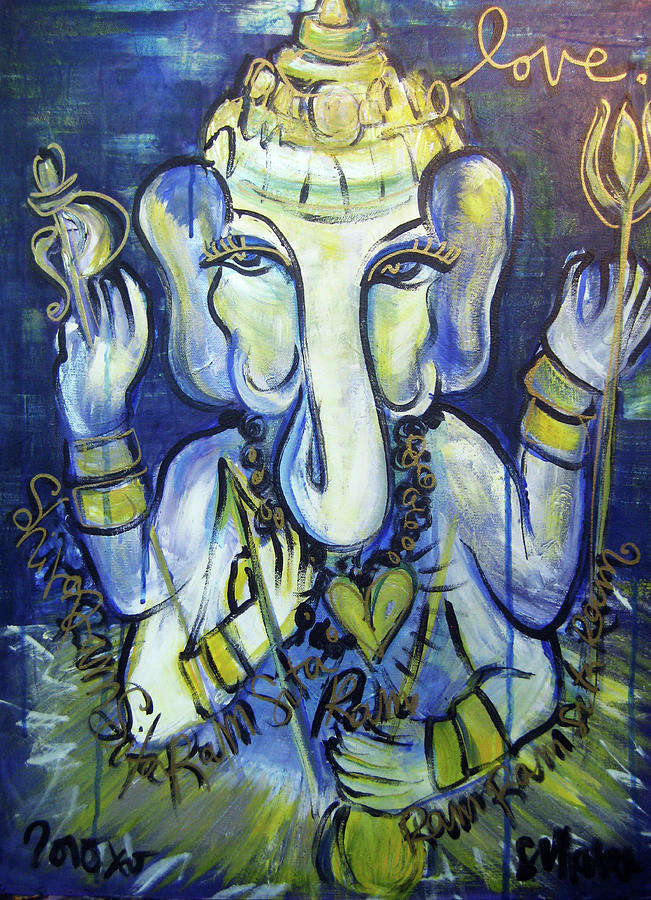 Love for Ganesha Painting by Laurie Maves ART