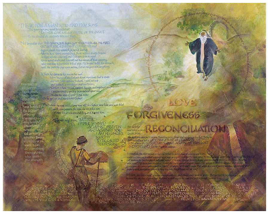 Love Forgiveness Reconciliation Painting by Judy Dodds