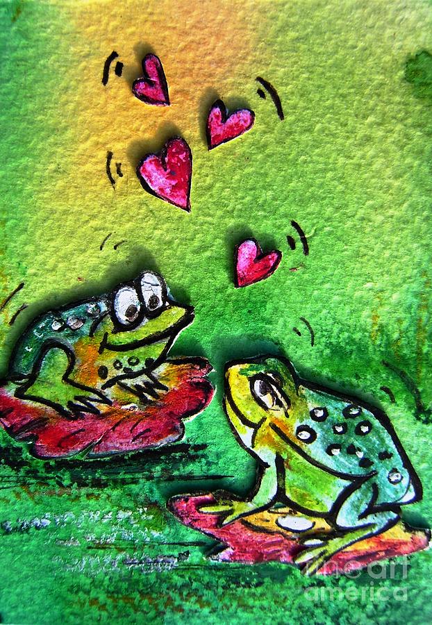 Love Frogs Painting by Mary Cahalan Lee - aka PIXI