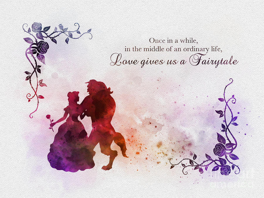 ws.004 Wall art sticker decal quote Love gives us a fairytale 