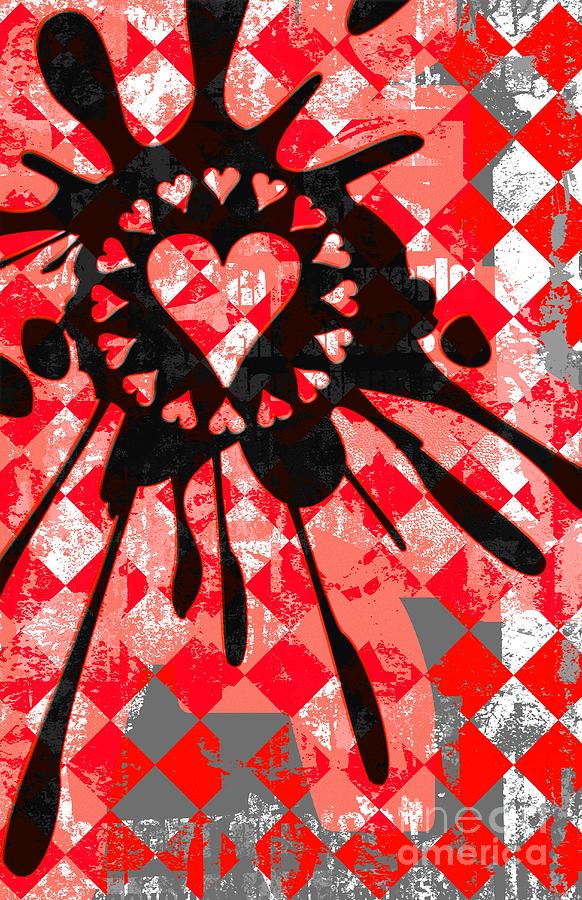 Love Heart Splatter Digital Art by Roseanne Jones