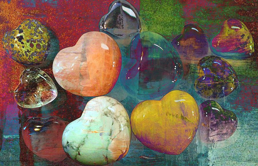 Love Heart Stones Abstract Photograph by Kathy Barney