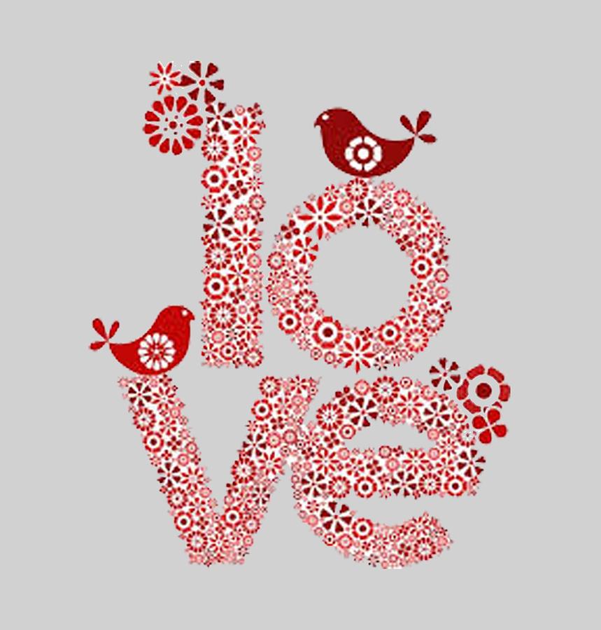 Love Birds T-shirt Painting by Herb Strobino
