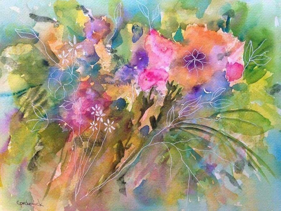 Love In Bloom  Painting by Cynthia Pechenick