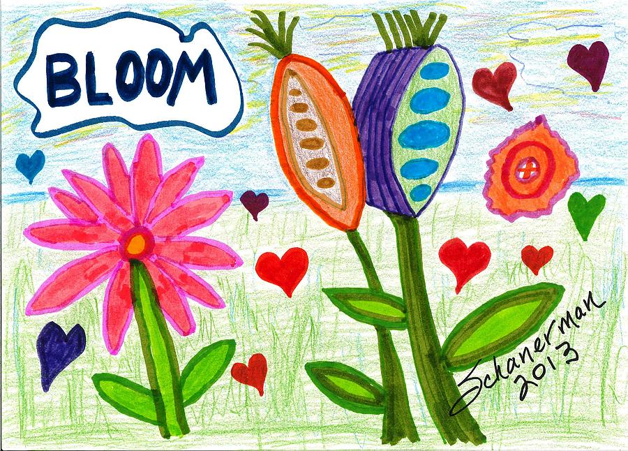 Love in Bloom Drawing by Susan Schanerman