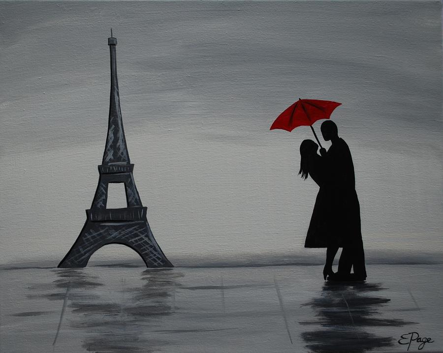 Love in Paris Painting by Emily Page