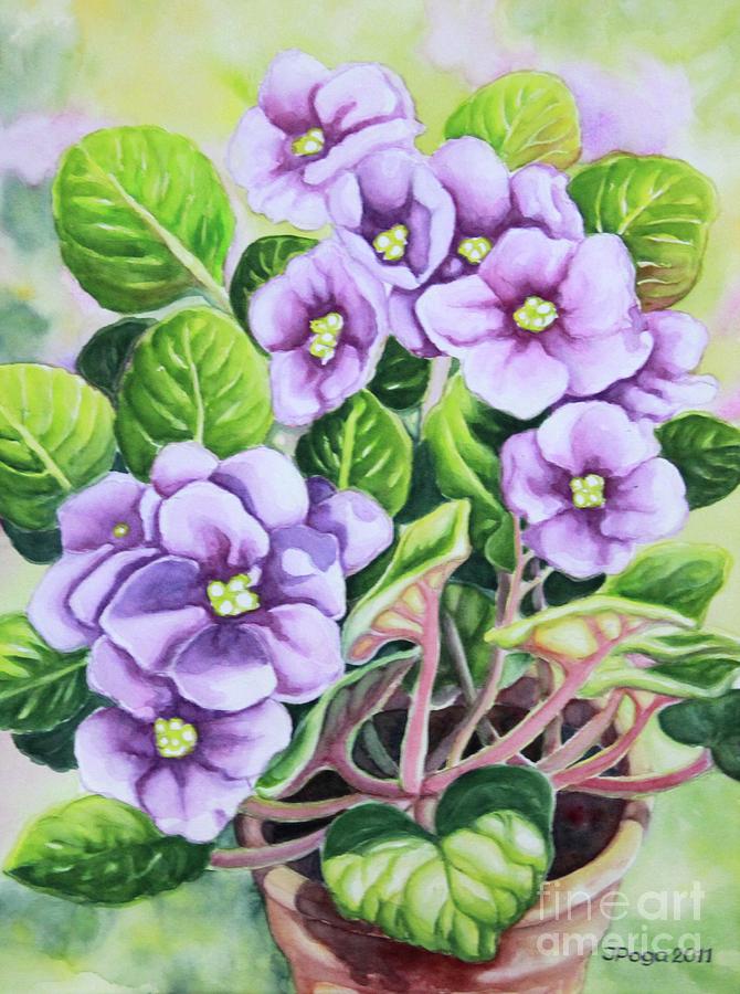 Nature Painting - Love in Purple 1 by Inese Poga