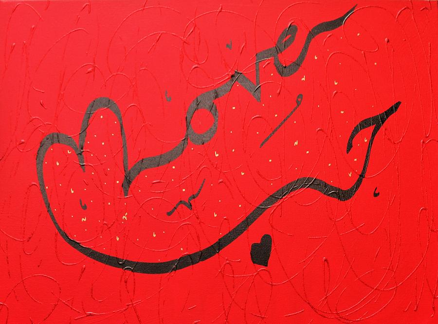 Love in red by Faraz Painting by Faraz Khan