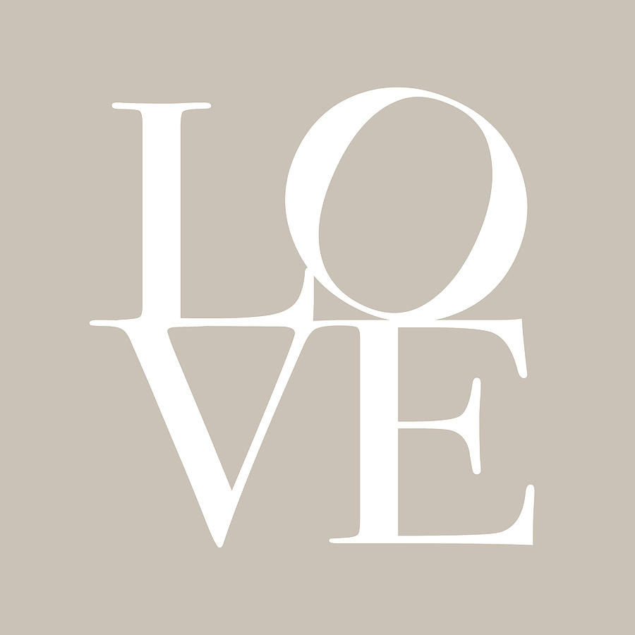 Typography Digital Art - Love in Taupe by Michael Tompsett