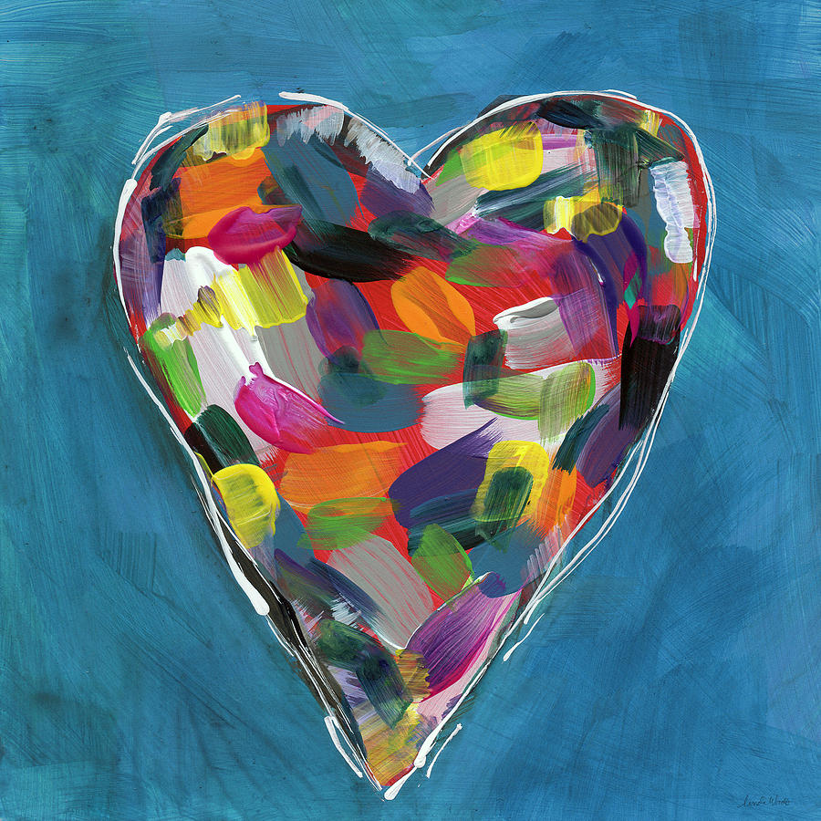 Love Is Colorful in Blue- Art by Linda Woods Painting by Linda Woods
