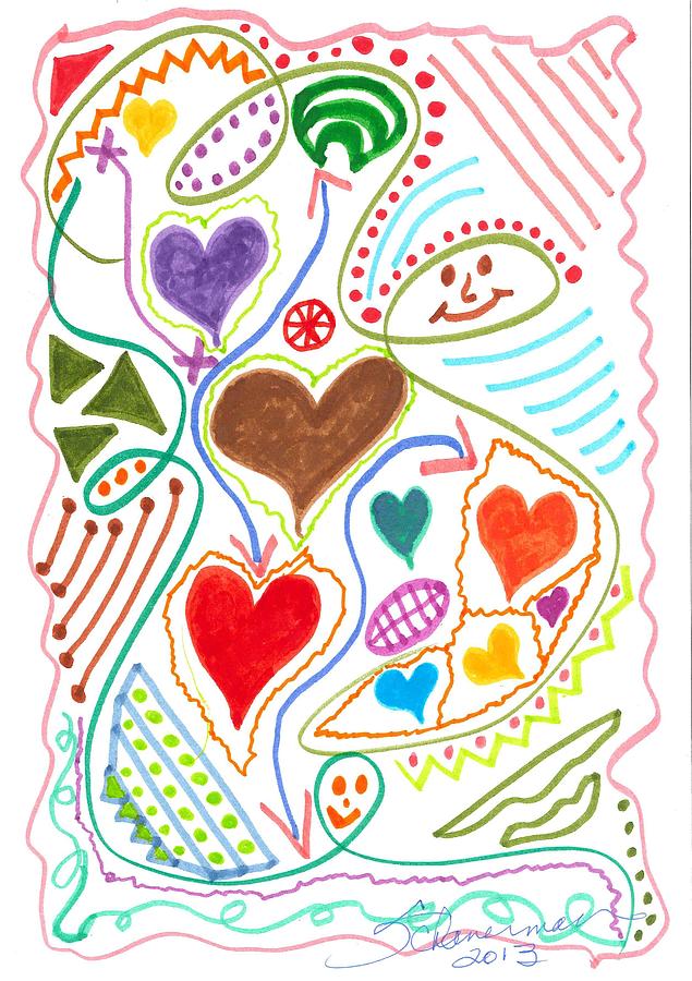 Love is in the Air Drawing by Susan Schanerman